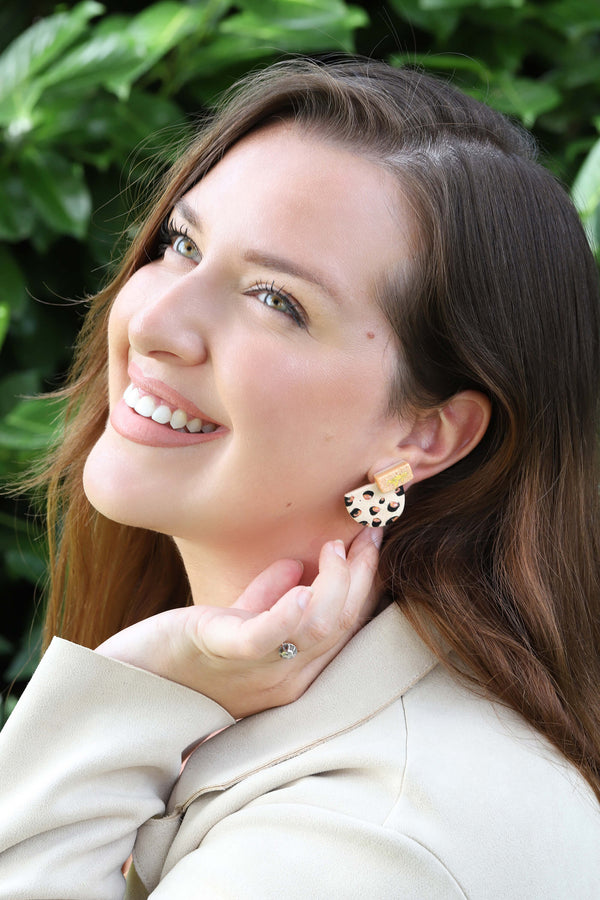 Leopard pattern  Nakiri Graphic Earrings