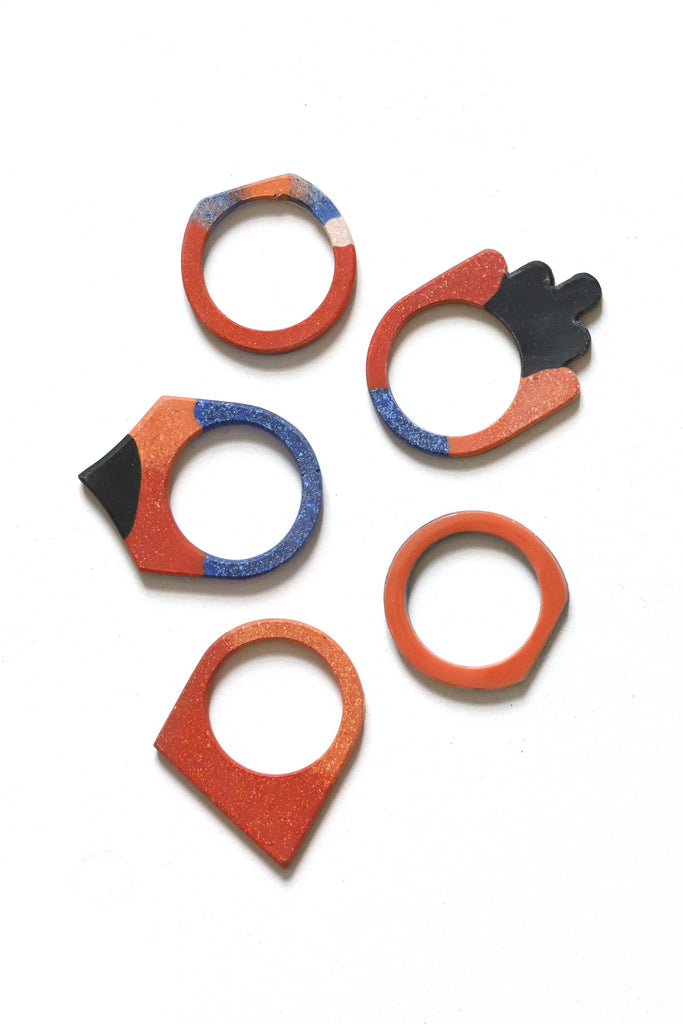 Colorful self-defense unique rings - size 7 US – Bijoux Pépine